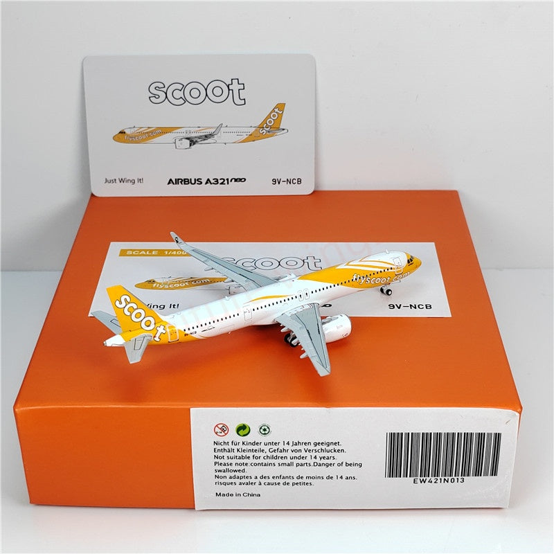 1:400 JC Wings EW421N013 Scott A321NEO 9V-NCB Aircraft Model+Free Tractor