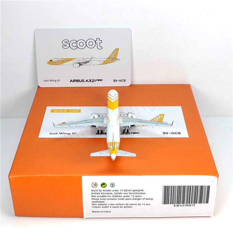1:400 JC Wings EW421N013 Scott A321NEO 9V-NCB Aircraft Model+Free Tractor