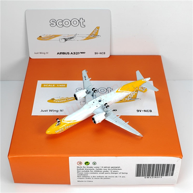 1:400 JC Wings EW421N013 Scott A321NEO 9V-NCB Aircraft Model+Free Tractor
