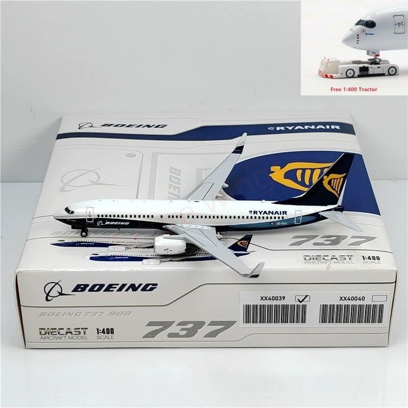 1:400 JC Wings XX40039 Ryan Air B737-800 EI-DCL Aircraft Model+Free Tractor