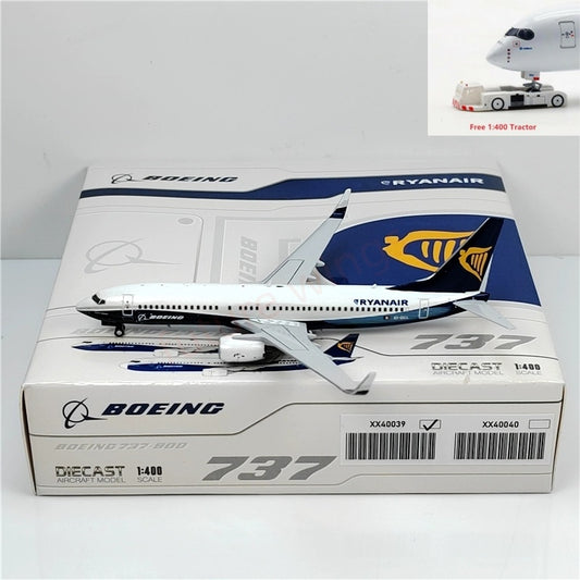 1:400 JC Wings XX40039 Ryan Air B737-800 EI-DCL Aircraft Model+Free Tractor