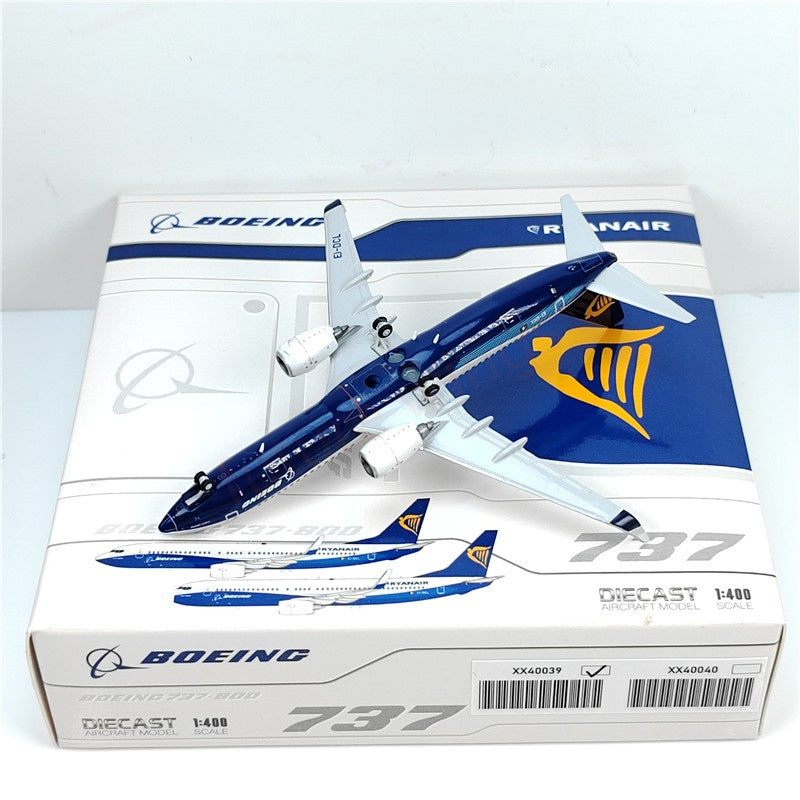 1:400 JC Wings XX40039 Ryan Air B737-800 EI-DCL Aircraft Model+Free Tractor