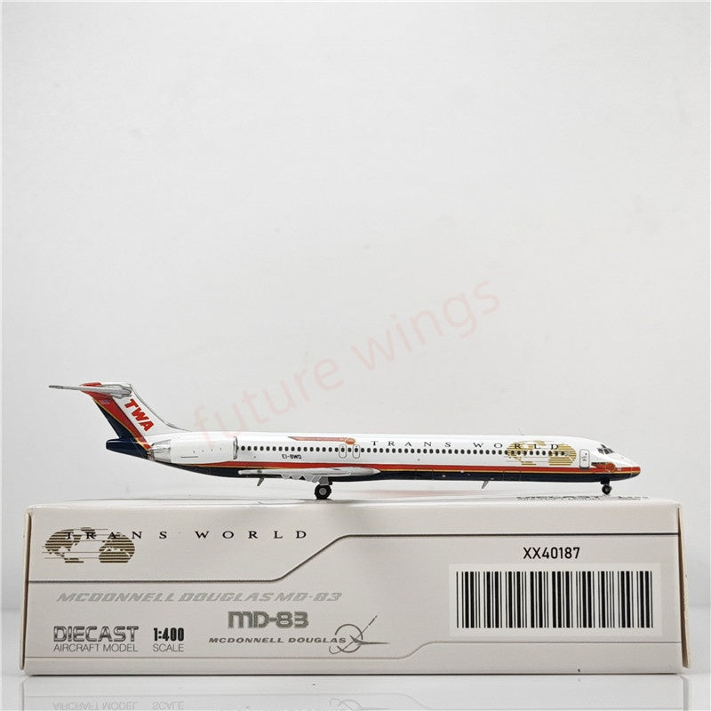 1:400 JC Wings XX40187 TWA MD-83 EI-BWD Aircraft Model+Free Tractor