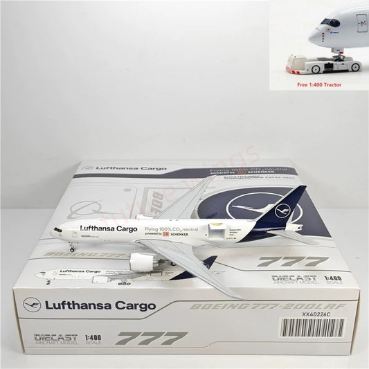 1:400 JC Wings XX40226C Lufthansa Airlines B777-200F D-ALFG Aircraft Model+Free Tractor