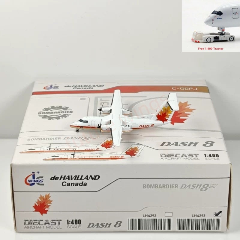 1:400 JC Wings LH4293 Dash8 Q100 C-GGPJ Aircraft Model+Free Tractor