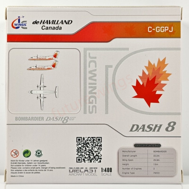 1:400 JC Wings LH4293 Dash8 Q100 C-GGPJ Aircraft Model+Free Tractor