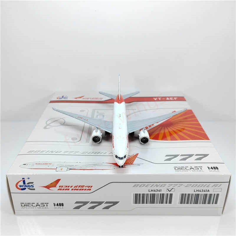 1:400 JC Wings LH4341 Air India B777-200LR VT-AEF Aircraft Model+Free Tractor
