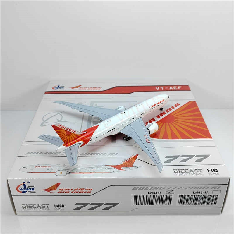 1:400 JC Wings LH4341 Air India B777-200LR VT-AEF Aircraft Model+Free Tractor