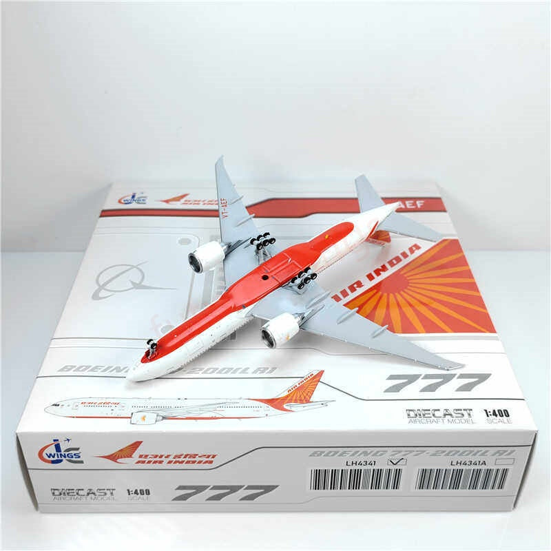 1:400 JC Wings LH4341 Air India B777-200LR VT-AEF Aircraft Model+Free Tractor