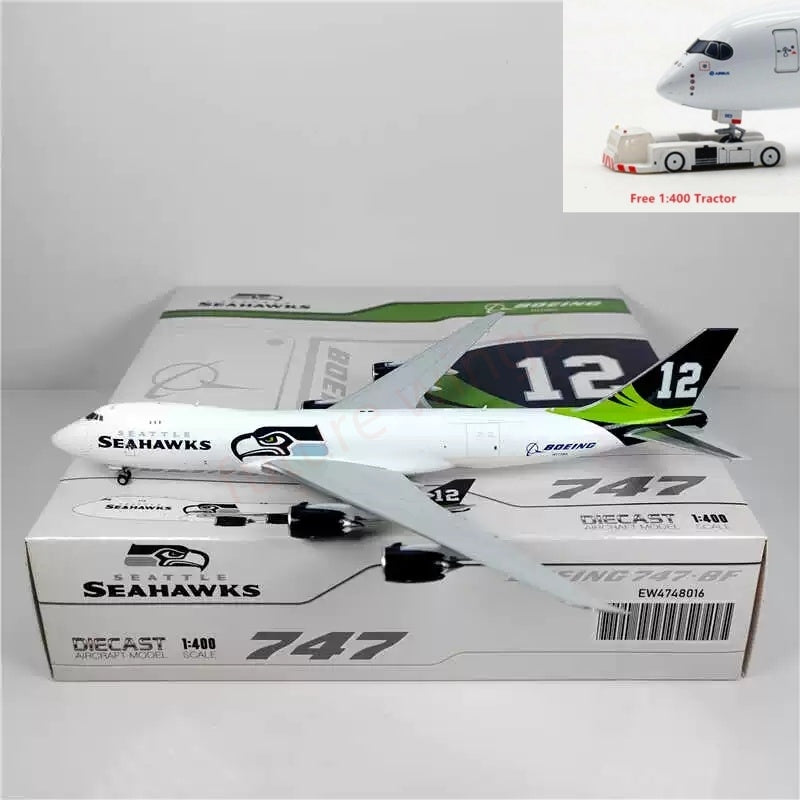 1:400 JC Wings  EW4748016 SeaHawks B747-8F N770BA Aircraft Model+Free Tractor