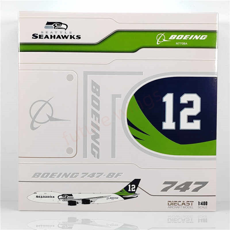 1:400 JC Wings  EW4748016 SeaHawks B747-8F N770BA Aircraft Model+Free Tractor