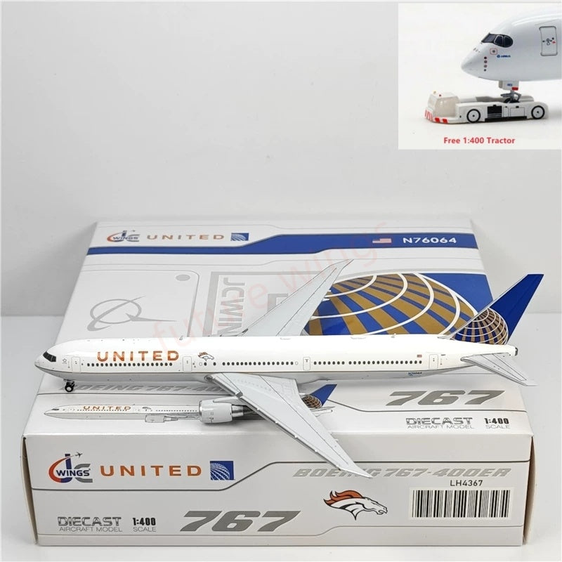 1:400 JC Wings LH4367 United Airlines B767-400ER N76064 Aircraft Model+Free Tractor