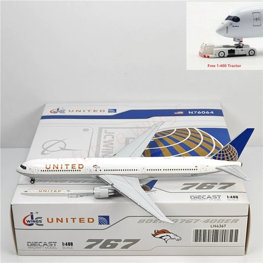 1:400 JC Wings LH4367 United Airlines B767-400ER N76064 Aircraft Model+Free Tractor