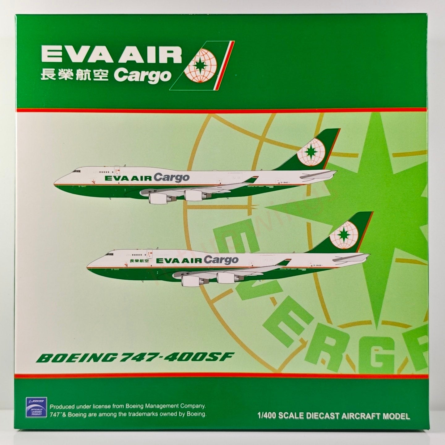 1:400 JC Wings XX4188 EVA Cargo B747-400 B-16406 Aircraft Model+Free Tractor