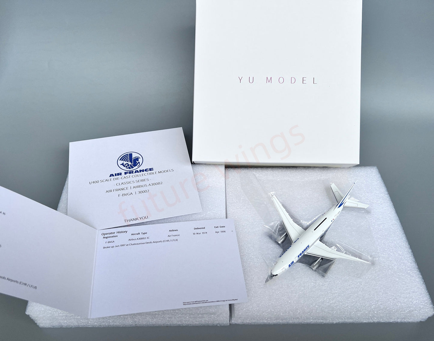 1:400 Yu Model YU30002 Air France A300B2 F-BVGA Aircraft Model+Free Tractor