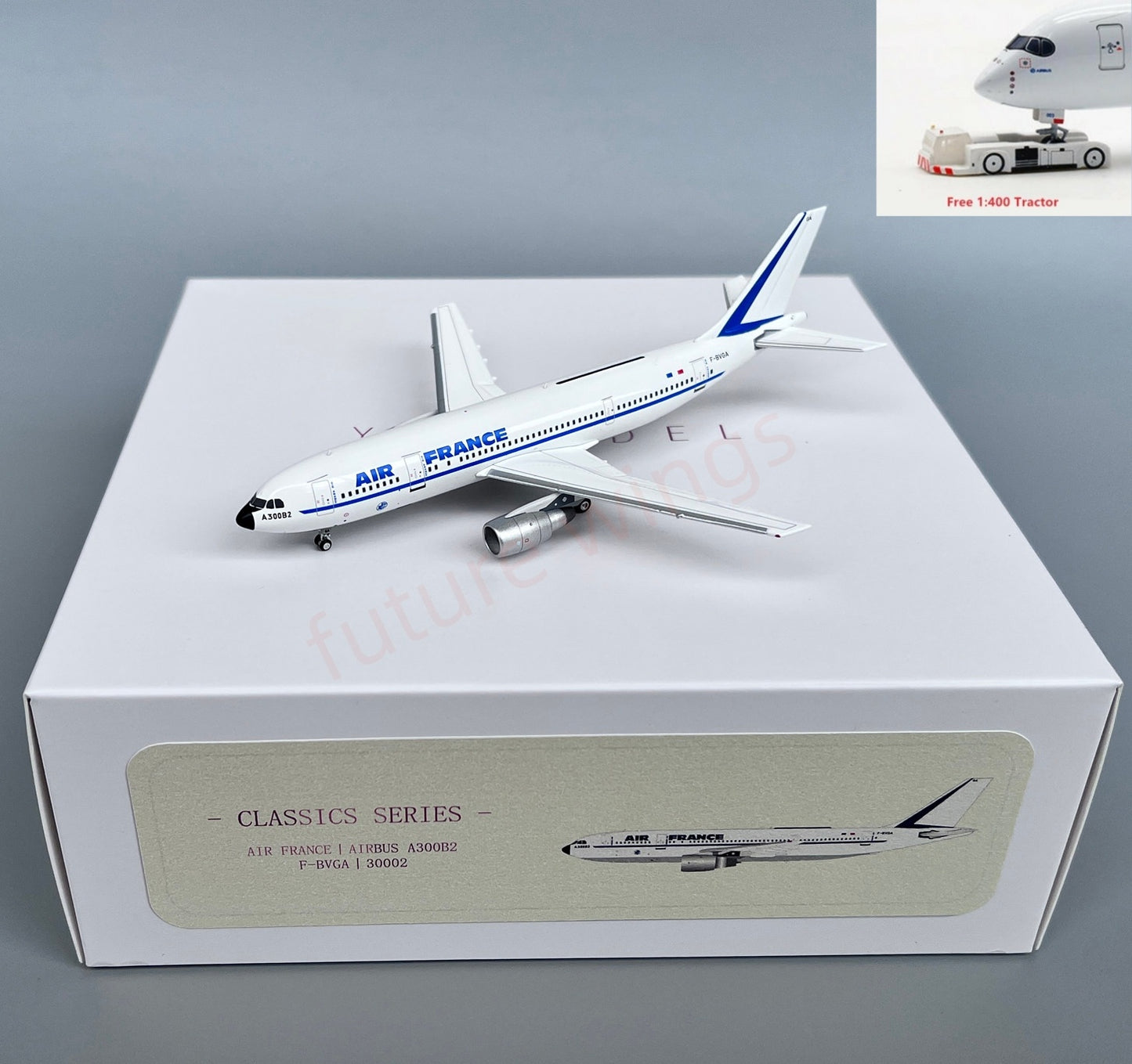 1:400 Yu Model YU30002 Air France A300B2 F-BVGA Aircraft Model+Free Tractor