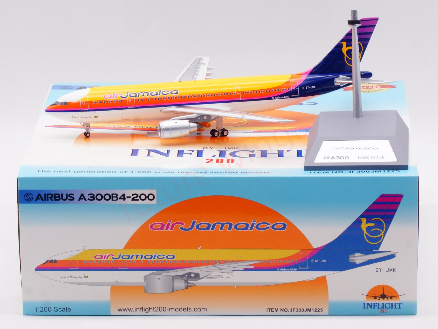 1:200 InFlight200 Air Jamaica A300B4 6Y-JMK Diecast Aircraft Model With Stand