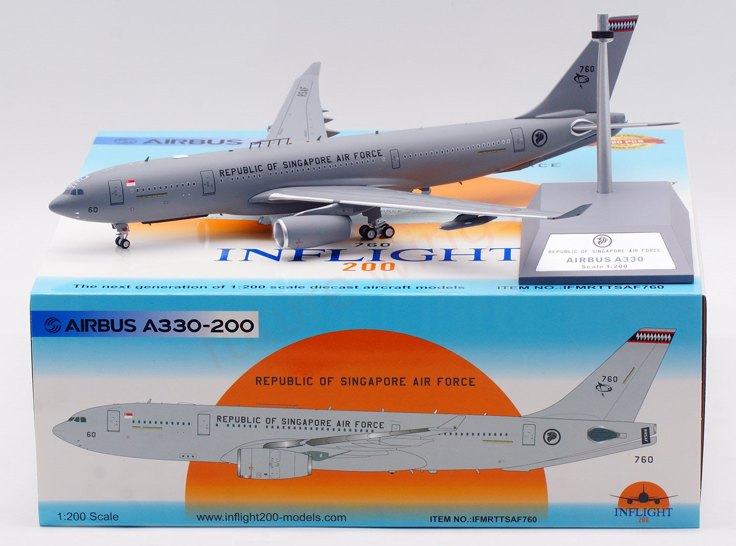 1:200 InFlight200 Singapore Air Force A330-200 760 Aircraft Model With Stand