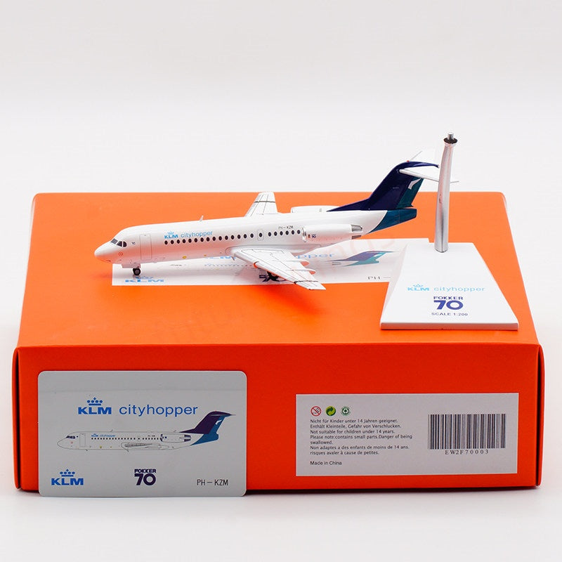1:200 JC Wings EW2F70003 KLM Fokker70 PH-KZM Diecast Aircraft Model With Stand