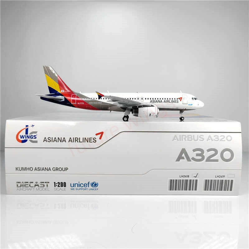 1:200 JC Wings LH2418 Asiana A320 HL7772 Diecast Aircraft Model