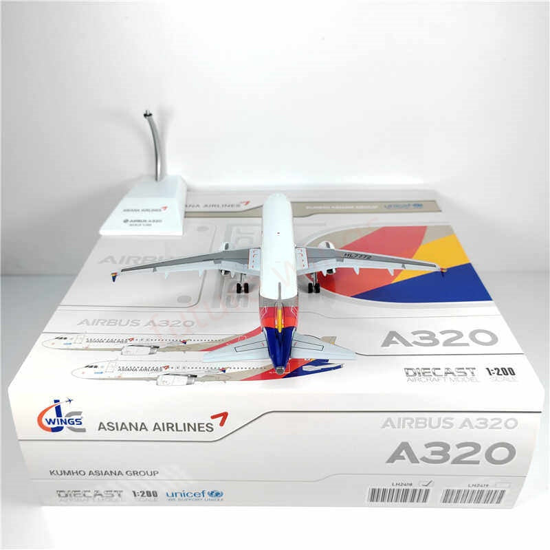 1:200 JC Wings LH2418 Asiana A320 HL7772 Diecast Aircraft Model