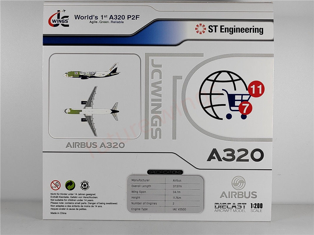 1:200 JC Wings LH2338 Airbus House Color A320P2F D-AAES Diecast Aircraft Model