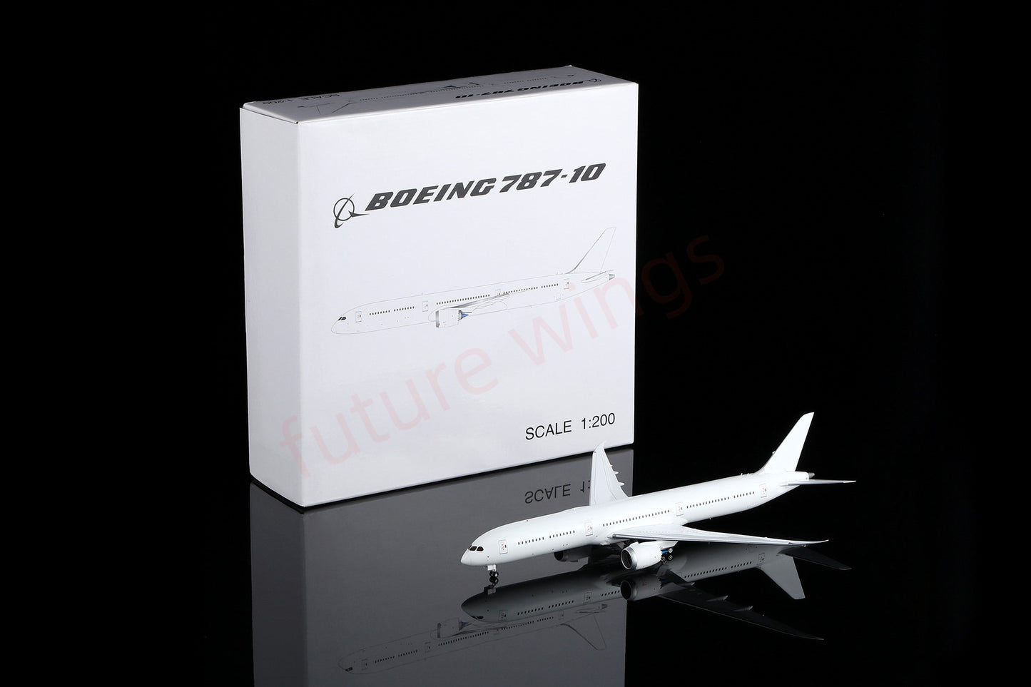 1:200 SQ Wings Boeing B787-10 Blank Diecast Aircraft Model With Stand