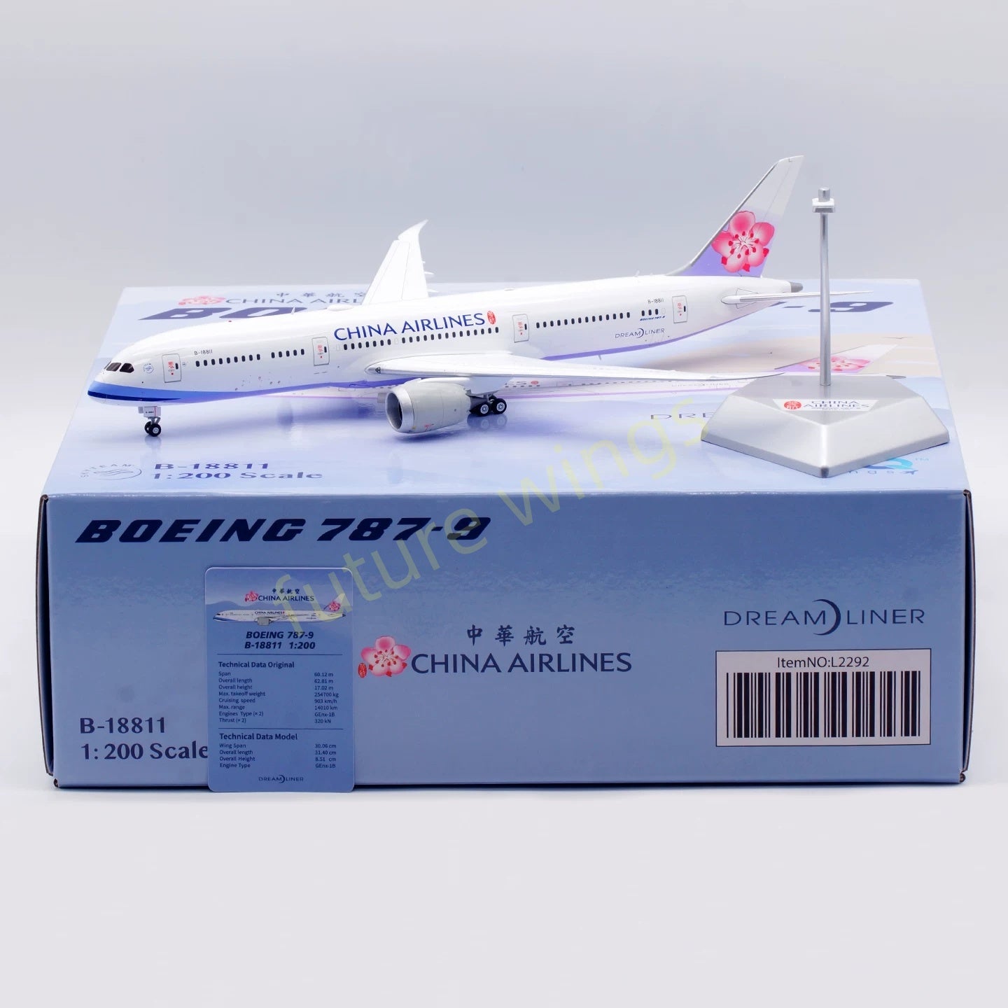 1:200 SQ Wings China Airlines B787-9 B-18811 Diecast Aircraft Model