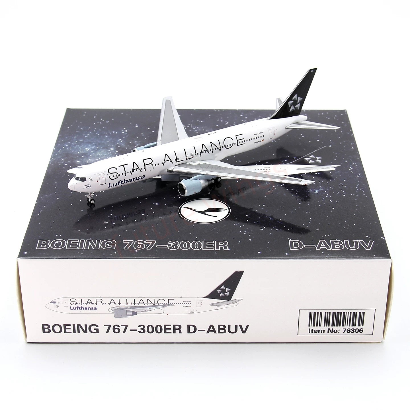 1:400 Geministar Lufthansa Airlines B767-300ER D-ABUV “STAR ALLIANCE”Aircraft Model+Free Tractor