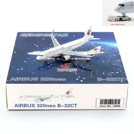 1:400 Geministar China Eastern Airlines A320neo B-32CT Aircraft Model+Free Tractor