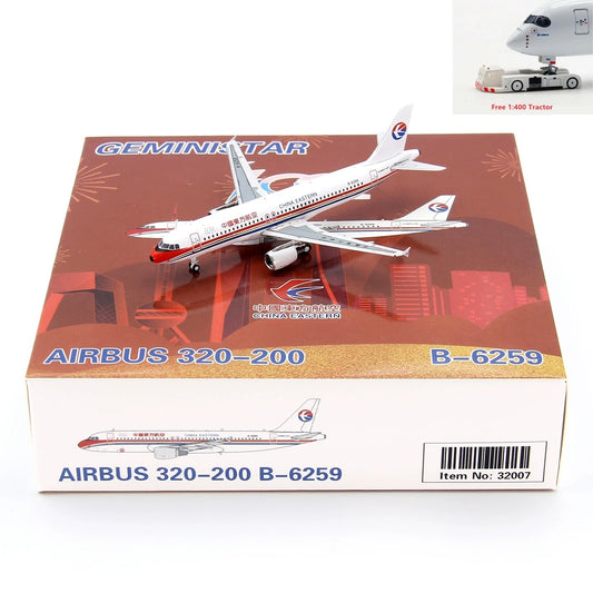 1:400 Geministar China Eastern Airlines A320 B-6259 Aircraft Model+Free Tractor