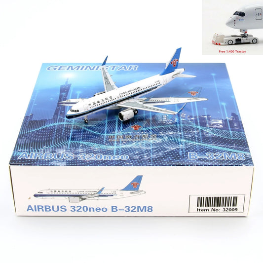 1:400 Geministar China Southern Airlines A320neo B-32M8 Aircraft Model+Free Tractor