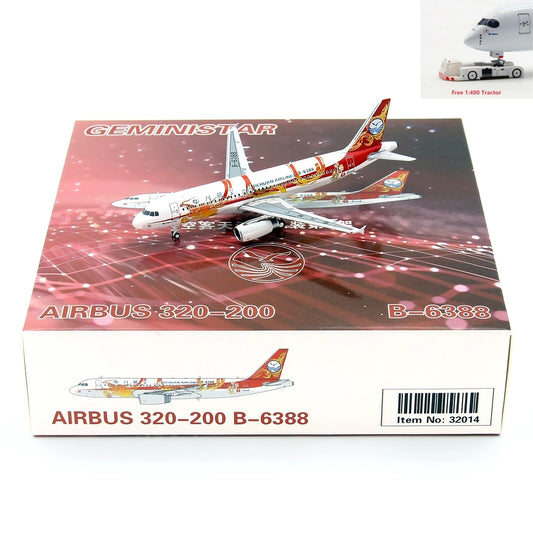 1:400 Geministar SiChuan Airlines A320 B-6388 Aircraft Model+Free Tractor