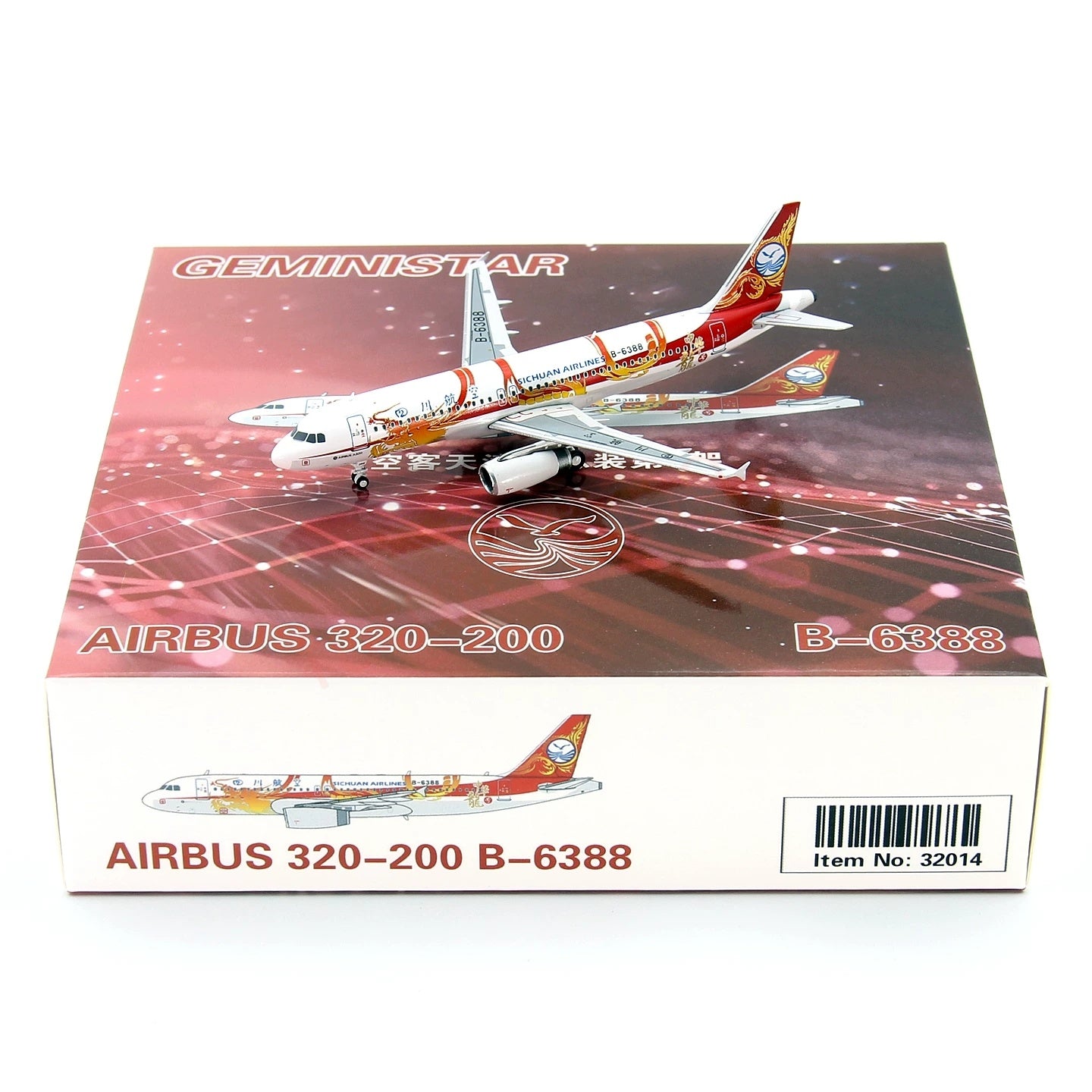 1:400 Geministar SiChuan Airlines A320 B-6388 Aircraft Model+Free Tractor