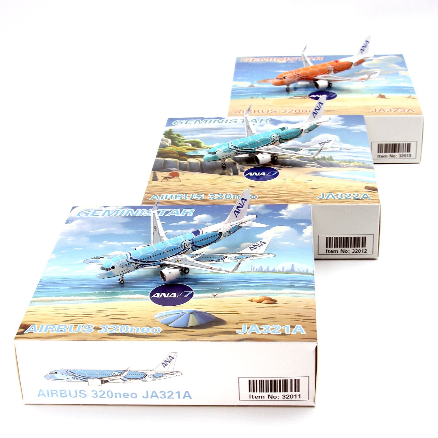 1:400 Geministar ANA A320neo JA322A “Green Turtle” Aircraft Model+Free Tractor