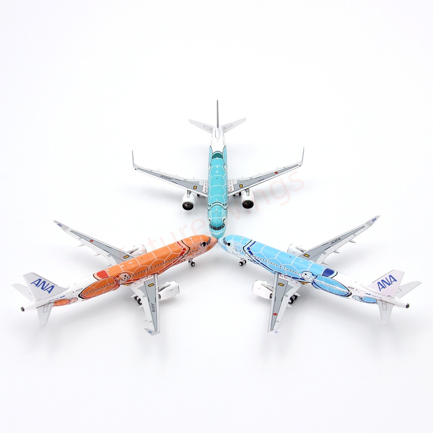1:400 Geministar ANA A320neo JA322A “Green Turtle” Aircraft Model+Free Tractor