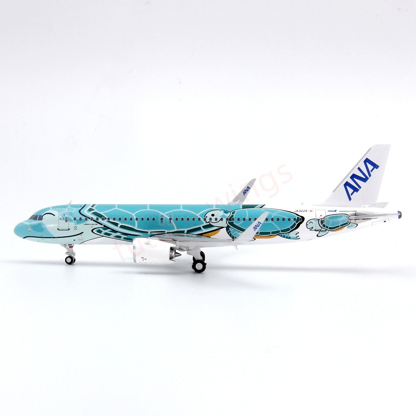 1:400 Geministar ANA A320neo JA322A “Green Turtle” Aircraft Model+Free Tractor