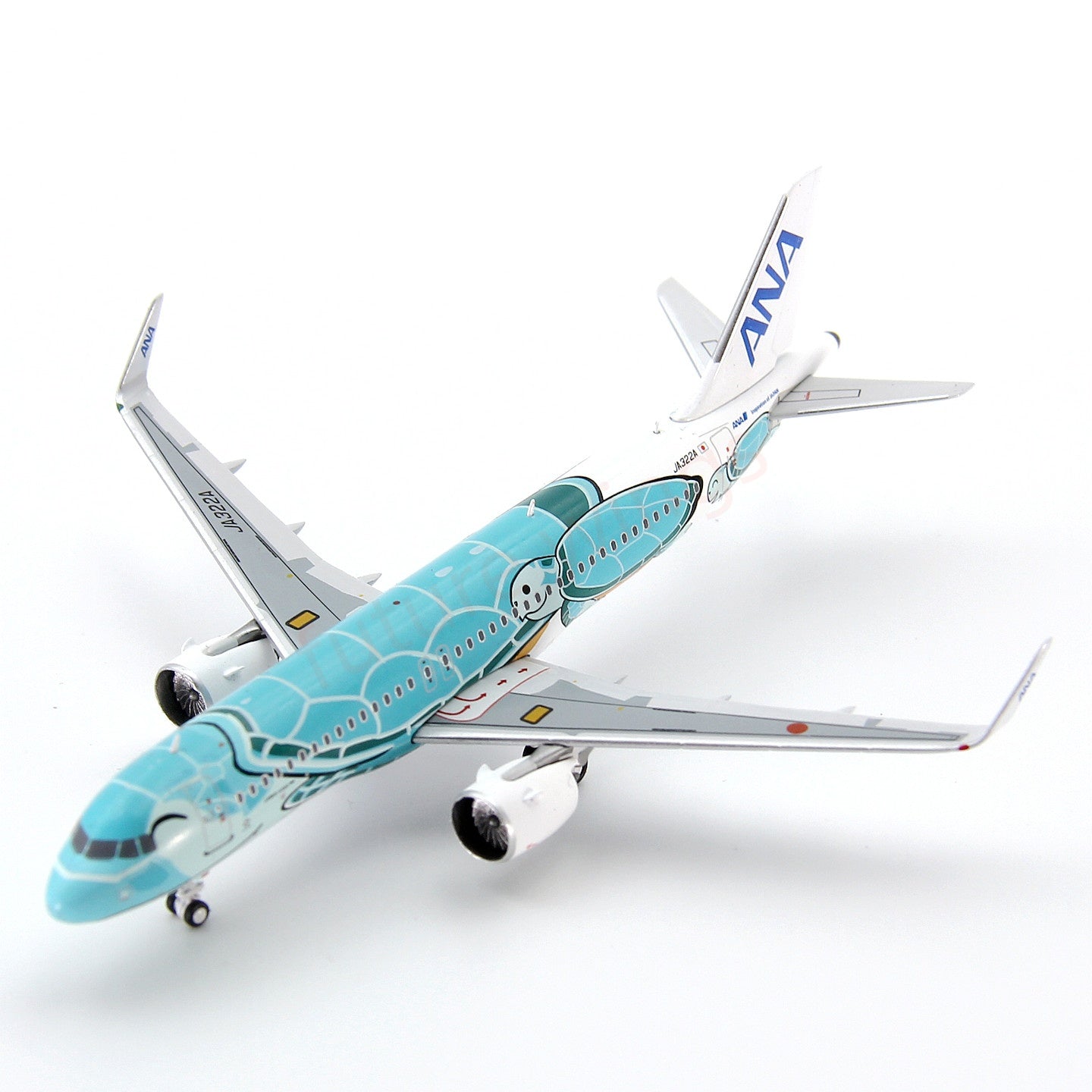1:400 Geministar ANA A320neo JA322A “Green Turtle” Aircraft Model+Free Tractor