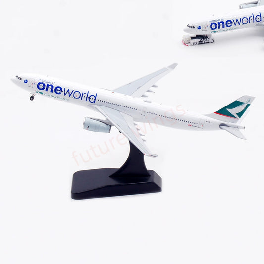 1:400 Aviation400 Cathay Pacific A330-300 B-HLU "One World" Aircraft Model Free Tractor+Stand