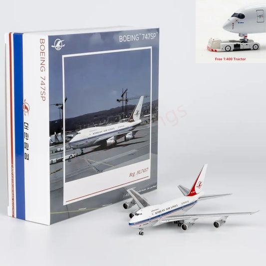 1:400 NG Models NG07044 Korean Airlines B747SP HL7457 Aircraft Model+Free Tractor