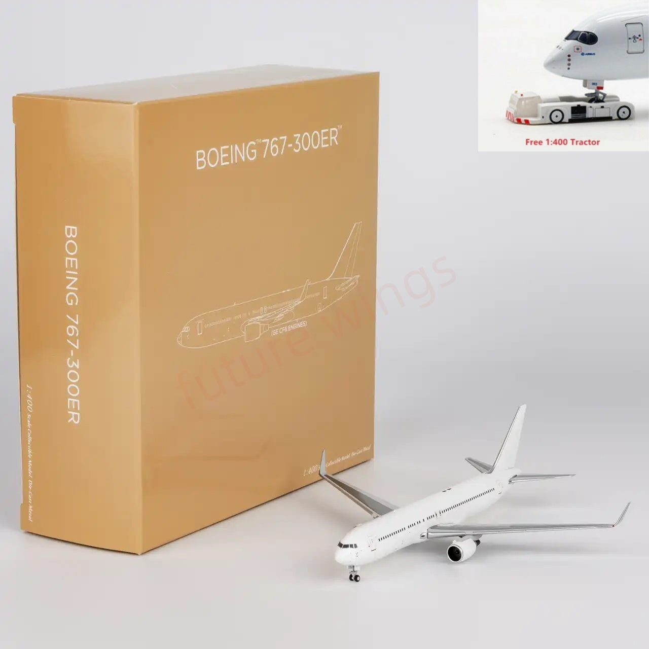 1:400 NG Models NG17000 B767-300ER Blank Aircraft Model+Free Tractor
