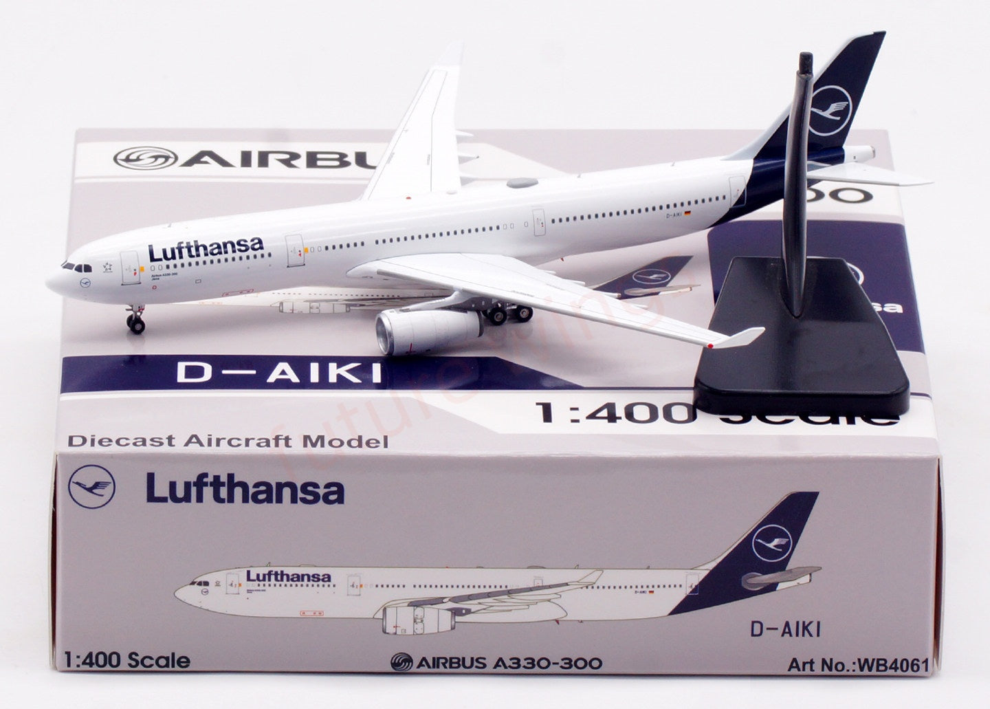 1:400 Aviation400 Lufthansa Airlines A330-300 D-AIKI Aircraft Model Free Tractor+Stand