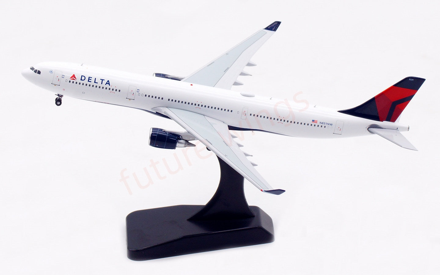1:400 Aviation400 Delta Airlines A330-300 N831NW Aircraft Model Free Tractor+Stand