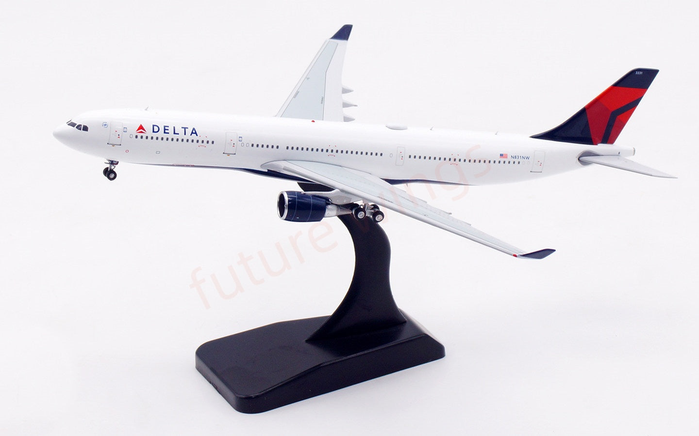 1:400 Aviation400 Delta Airlines A330-300 N831NW Aircraft Model Free Tractor+Stand