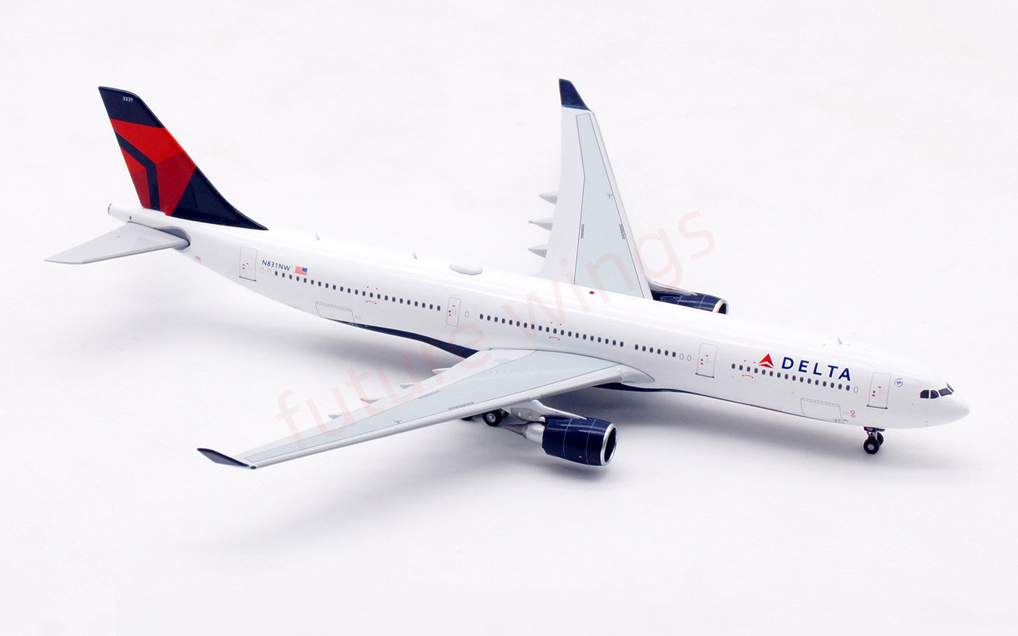 1:400 Aviation400 Delta Airlines A330-300 N831NW Aircraft Model Free Tractor+Stand