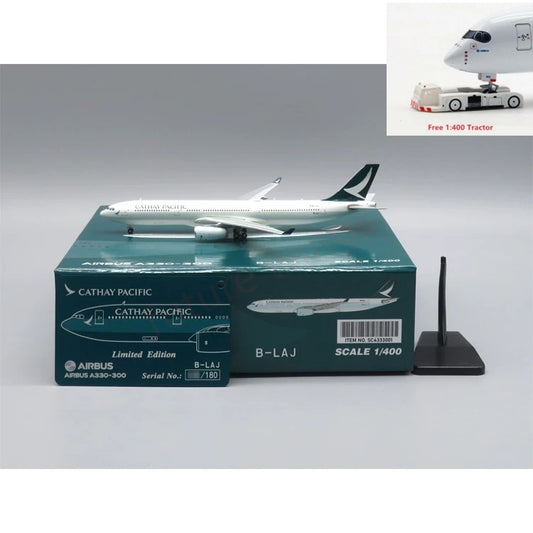 1:400 SC Model Cathay Pacific A330-300 B-LAJ/LAK/LBK Aircraft Model Free Tractor+Stand