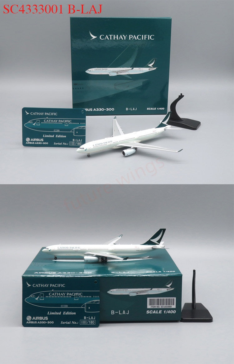 1:400 SC Model Cathay Pacific A330-300 B-LAJ/LAK/LBK Aircraft Model Free Tractor+Stand