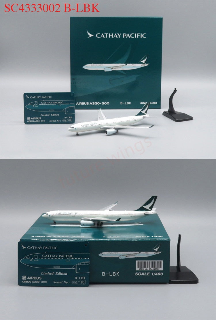 1:400 SC Model Cathay Pacific A330-300 B-LAJ/LAK/LBK Aircraft Model Free Tractor+Stand