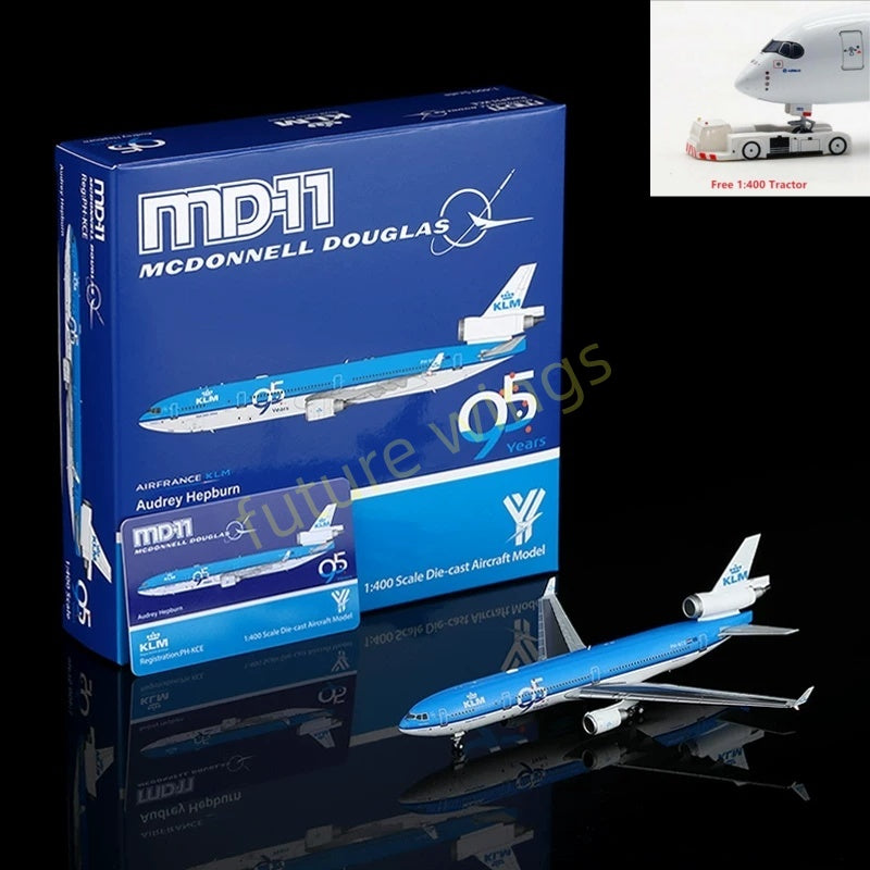1:400 YY Wings KLM MD-11  PH-KCE PH-KCD Aircraft Model+Free Tractor