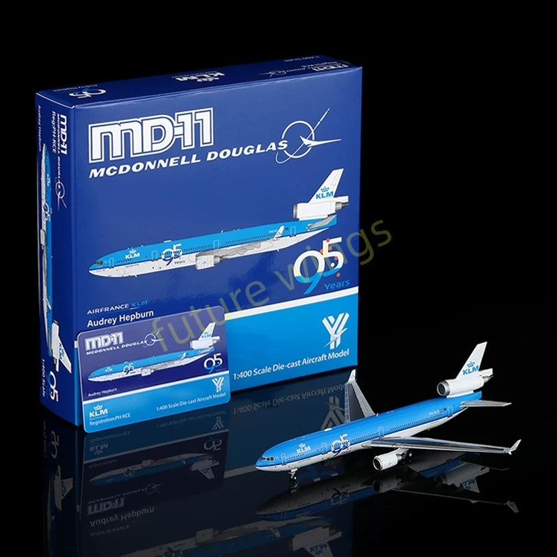 1:400 YY Wings KLM MD-11  PH-KCE PH-KCD Aircraft Model+Free Tractor